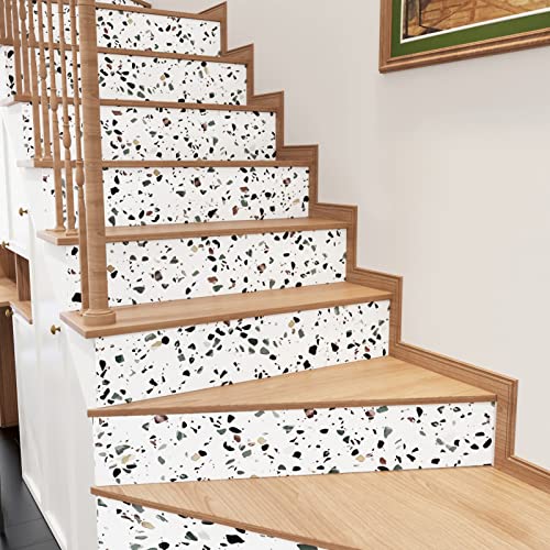 Terrazzo Contact Paper Peel and Stick Wallpaper Modern Granite Contact Paper for Countertops Waterproof Kitchen Self Adhesive Matte Thick Bathroom Countertop Stick Paper Vinyl Removable Shelf Liner