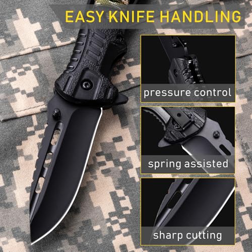 Multifunctional Folding Knife with Fire Starter & Whistle
