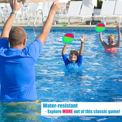 Toss and Catch Ball Set - 4 Paddles & 4 Balls - Blue