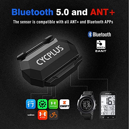 CYCPLUS Bluetooth & ANT+ Cycling Speed & Cadence Sensor - 2 Pack
