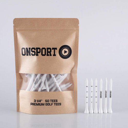 ONSPORT Bamboo Golf Tees with Measurements 50 Pack