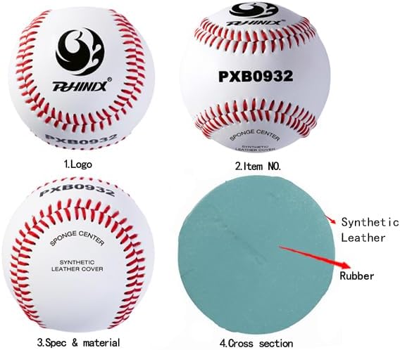 PHINIX Soft Cushioned Baseball | Safe Indoor & Outdoor Training Equipment for All Ages