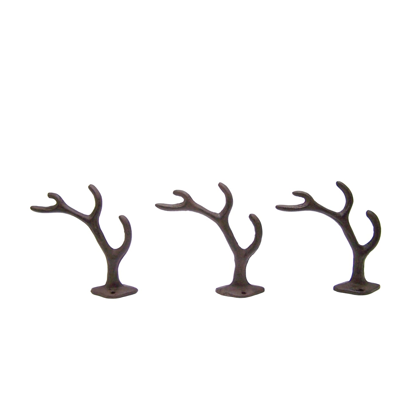 Wowser Antler Wall Hooks, Set of 3, Wall Mounted Decoration, Rustic Decor, 5.5 Inches (Brown)