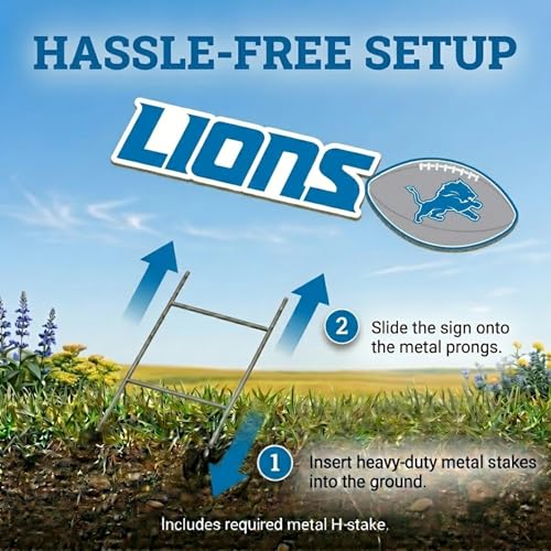 Detroit Lions NFL Wordmark & Football Yard Sign Set - 3 Pack