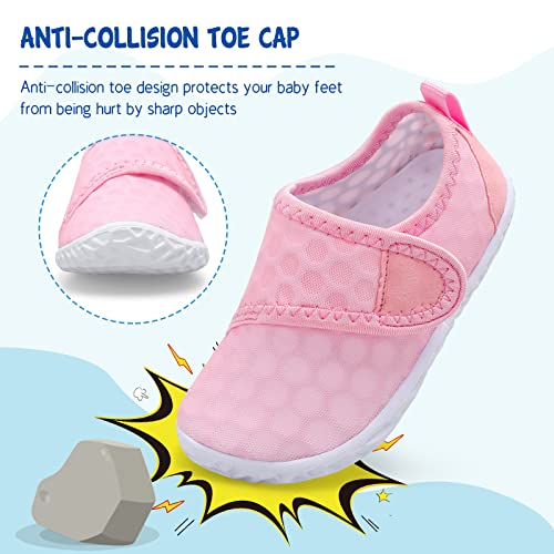 Toddler Water Shoes - Boys & Girls Quick-Dry Aqua Socks - Pink