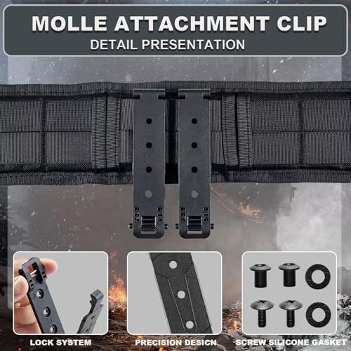 Molle Attachment Clips - 2 Pack with Mounting Hardware for Tactical Gear
