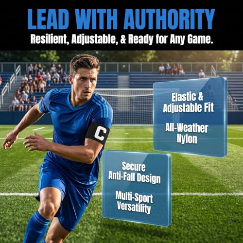 Adjustable Nylon Soccer Captain Armband for Youth & Adults