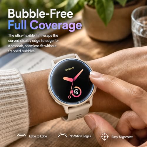 6 Pack Screen Protector for Garmin Vivoactive 5/6 42mm - HD Clear EPU Film