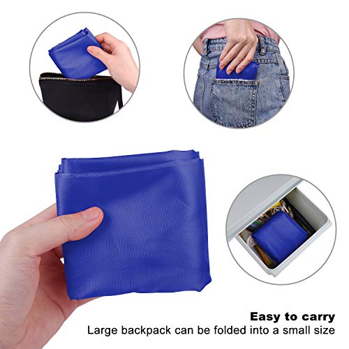 2 Pack Drawstring Backpacks - Durable Polyester Gym & Travel Bags - Black+Blue
