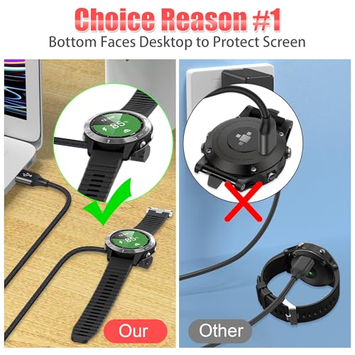 Garmin Watch Charging Cable - 3.3ft L-Shape Charger (2 Pack)