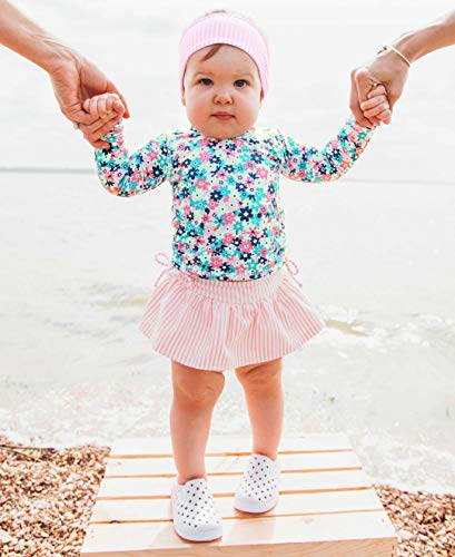 Baby Swim Headband for Girls - Pink Seersucker, UPF 50+, 2-8 Years