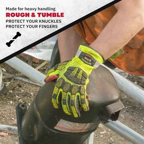 Cestus 3204, Firefighter Rescue Extrication Gloves, 608¡ÆF Heat Resistant Silicone Palm, Heavy Duty Impact Gloves for Men