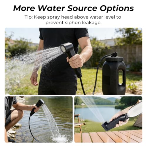 Brarvagur Black Portable Travel Bidet with 1600mAh Rechargeable Battery & 2.5L Tank