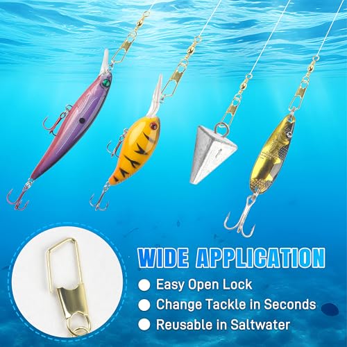Fishing Swivels Snaps - 60pcs Barrel Swivels with Snaps