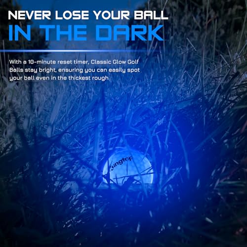 Glow in the Dark LED Golf Balls - Classic Glow 6 Pack with Tees