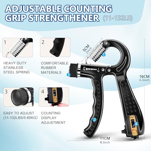 5-Piece Grip Strength Trainer Kit for Hand & Forearm Workout