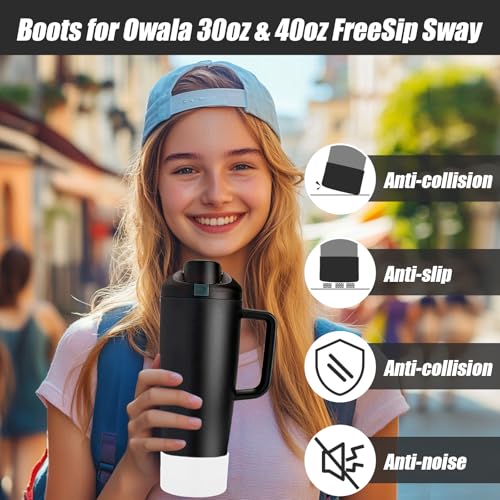 Silicone Protective Boots for Owala Bottles - Black & White