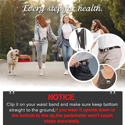 Portable Sport Pedometer - Step, Distance & Calories Tracker - Black