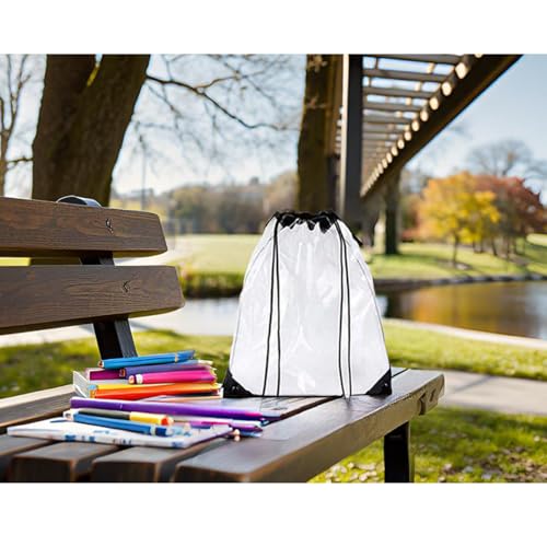 Clear Drawstring Backpack - Stadium Approved Waterproof Gym Bag