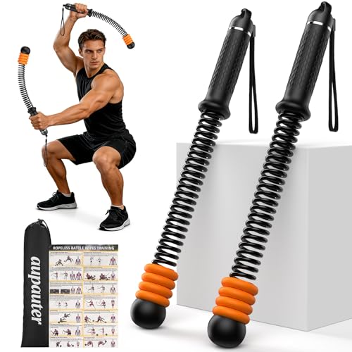 Weighted Cordless Battle Ropes - Adjustable Resistance, Black