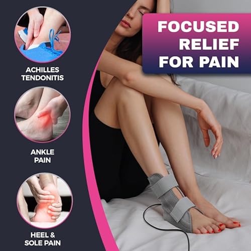 CREATRILL Foot Heating Pad for Ankle Pain, Achilles Tendonitis and Plantar Fasciitis Relief, Electric Ankle Warmer Wraps