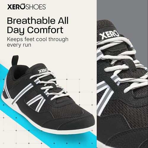 Men's Barefoot Athletic Sneakers - Xero Shoes Prio 9.5 Black/White