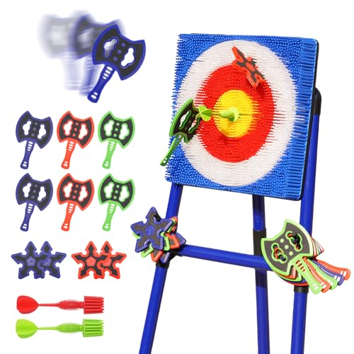 Axe Throwing Game Set with 12 Throwing Pieces - Indoor & Outdoor Fun