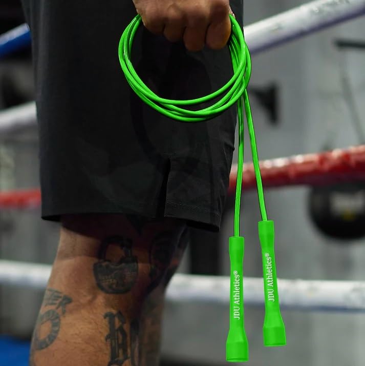 Venom Green 11FT Heavy Duty Tangle-Free PVC Boxing Jump Rope - Adjustable & Indestructible Handles