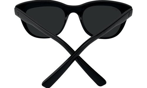 Spy Optic Boundless, Round Cat-Eye Sunglasses, Color and Contrast Enhancing Lenses, Black - Gray Lenses