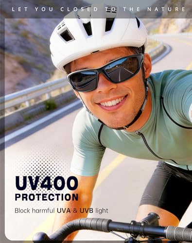 Polarized Sports Sunglasses for Men - UV400 Protection, 4-Pack