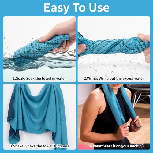 YESLIFE 4-Pack Cooling Towels (40"x 12"), Neck Wraps, Ice Towel
