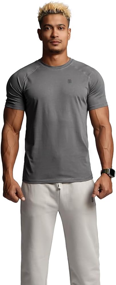 Skiennix Men's Athletic T-Shirts - Breathable Wicking Fabric - Casual Short Sleeve Crew Neck - Perfect Fit