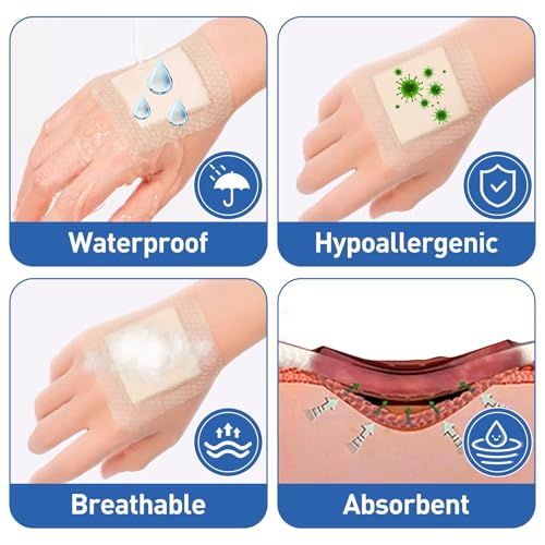 12 Pack Silicone Foam Dressings - 3.2" x 4" Waterproof Bandages