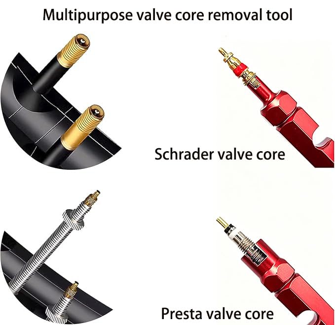 Bicycle Valve Core Removal Tool - Fits Schrader and Presta Valves