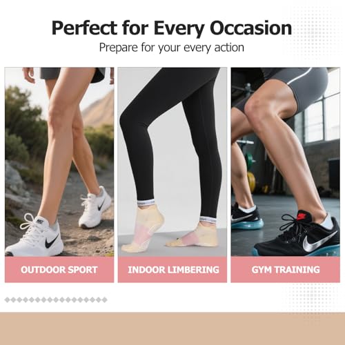 Non-Slip Pilates Socks with Grips for Yoga & Fitness - Multi01