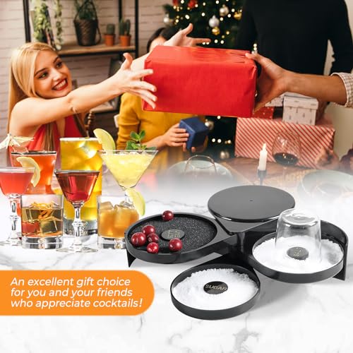 3-Tier Bar Glass Rimmer Tool with Sponge for Cocktails