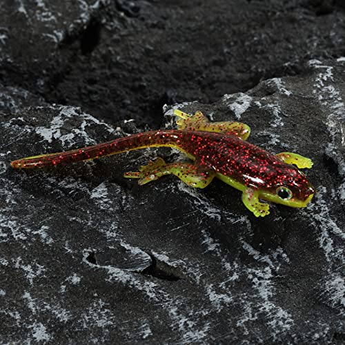 Soft Plastic Frog Baits - 3.2 Inch Red Flash Tadpole Swimbaits