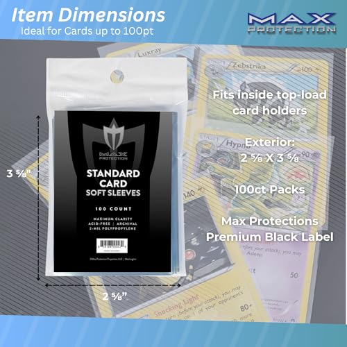 Premium Card Sleeves - Clear Soft Protection - 100 Count