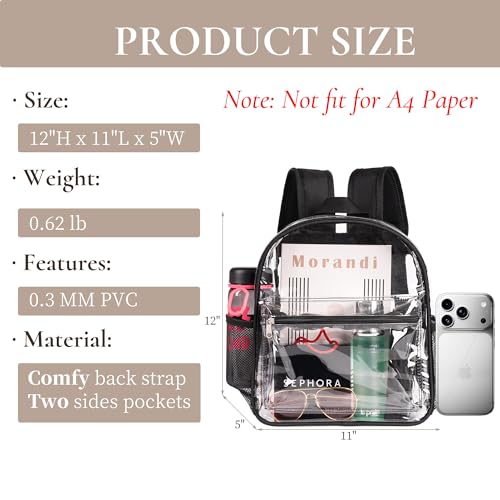 Clear Stadium Approved Backpack - Waterproof PVC See-Through Bag
