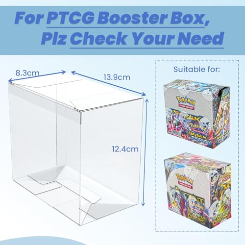 Pokemon Booster Box Case - 5 Pack Clear Storage Boxes, 0.5mm Thick