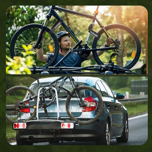 4-Pack Adjustable Bike Rack Straps - 24-Inch Durable Nylon Wheel Tie Downs