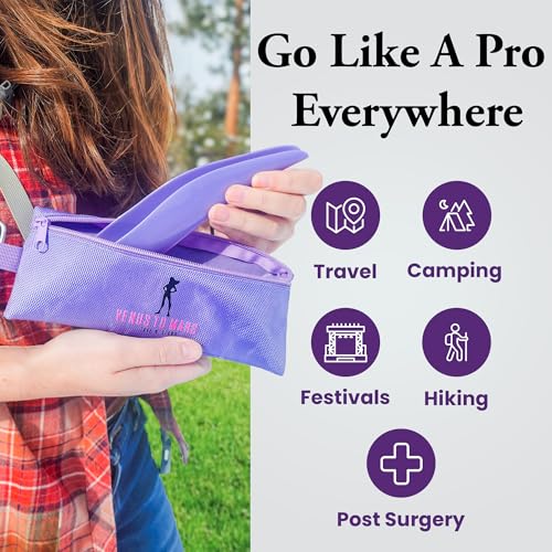 Purple Female Urination Device - Portable Female Urinal for Women, Travel & Outdoor Use