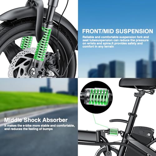 Foldable Electric Bike for Adults & Teens - 14" Mini, 20MPH