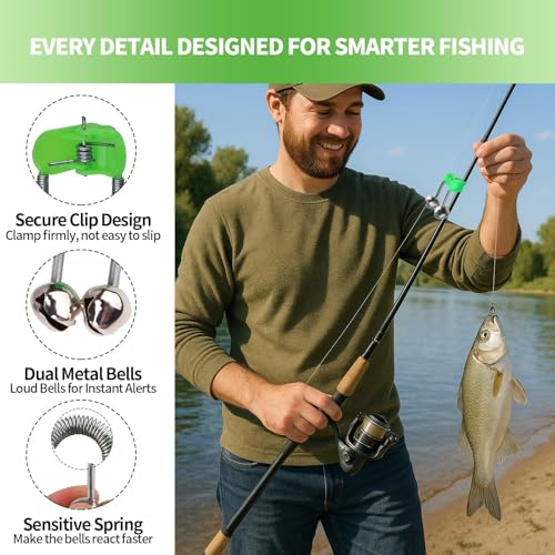 Fishing Bells for Rods - Extra Loud Dual Alert Clip - 25PCS
