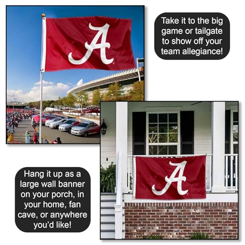 Alabama Crimson Tide Large College Flag - 3' x 5' Durable Polyester