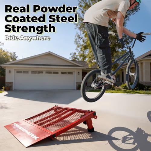 Portable Bike Jump Ramp – Steel Kicker Ramp for BMX, MTB, RC Cars