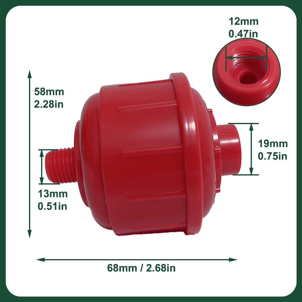 6PCS Disposable Mini Air Water Filters for Spray Guns - 1/4 Inch Threads, ABS Material, Moisture Trap for Automotive Painting & Air Tools (Red)