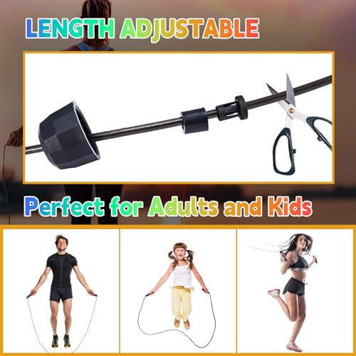 Adjustable Jump Rope for Fitness - Red, Foam Handles & Ball Bearings