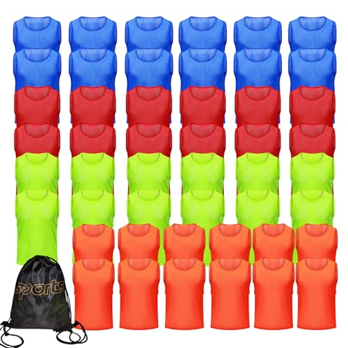 Lightweight Mesh Pinnies Scrimmage Vests for Sports - 12/24/48 Pack