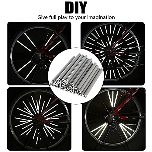 Bicycle Spoke Reflectors - 72 Pcs Silvery Reflective Strips for Night Safety